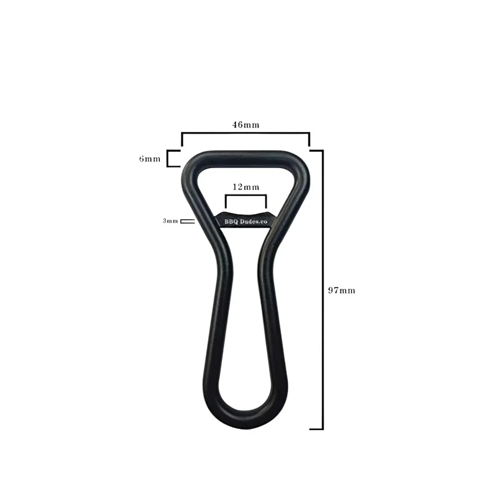 BBQ‎ Dudes.co Vintage Bottle Opener Matte Black Metal Handheld Bar Tool New